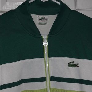 White and green Lacoste jacket